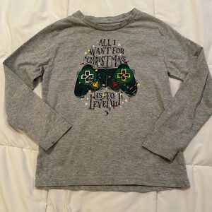 ⭐️ $1 if bundled Size 8 Falls Creek Gray Kids Christmas Gaming Long Sleeve Shirt